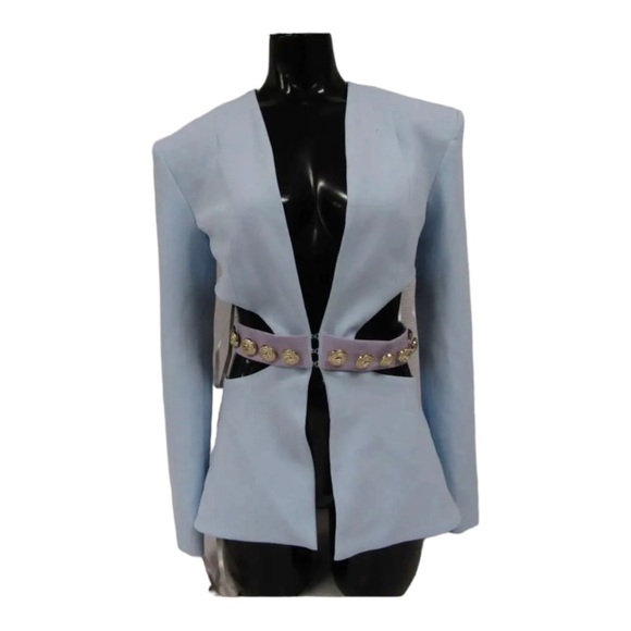 THE DOLLS HOUSE Light Blue Gigi Cutout Blazer Jacket XS NWT - Picture 7 of 11